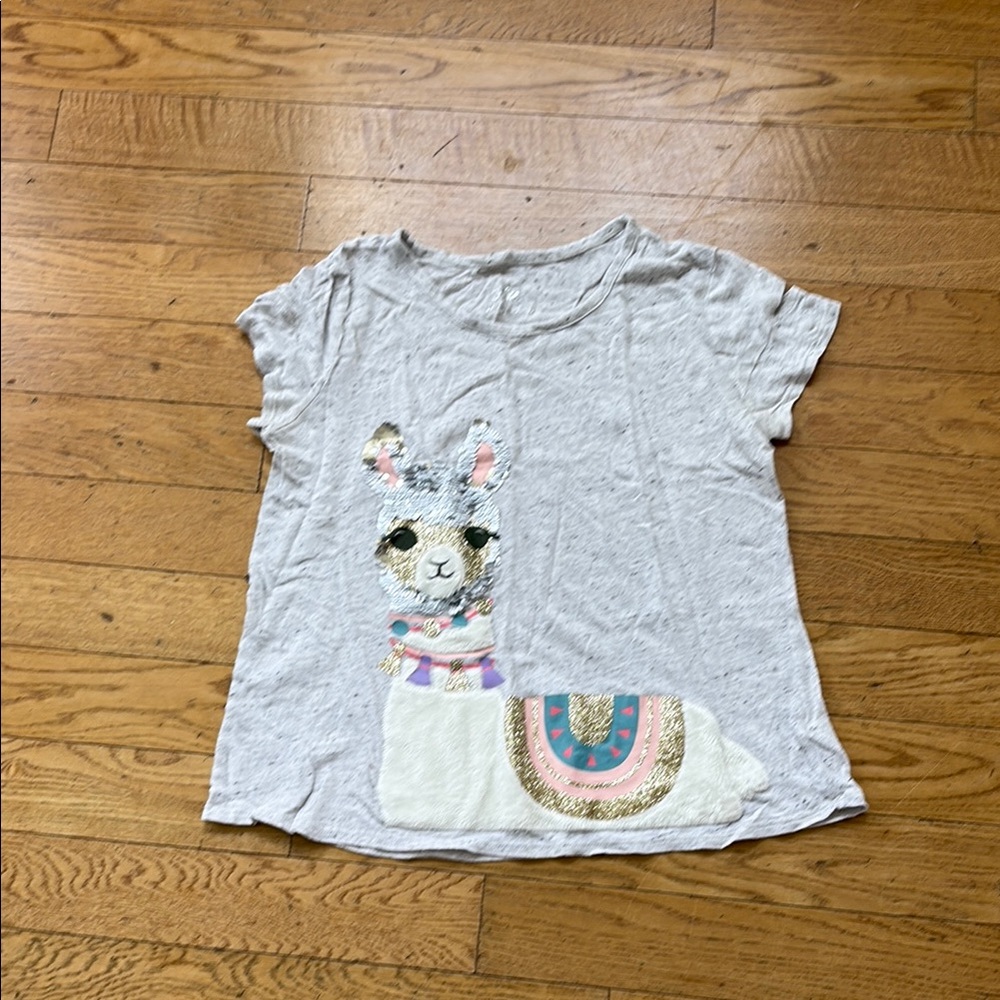 Gray Llama Graphic Kids T-Shirt